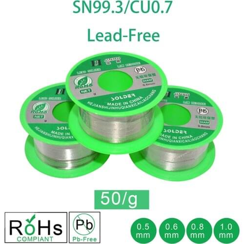 50g Lead-free Solder Wire 0.5-1.0mm Unleaded Lead Free Rosin Core for Electrical Solder RoHs