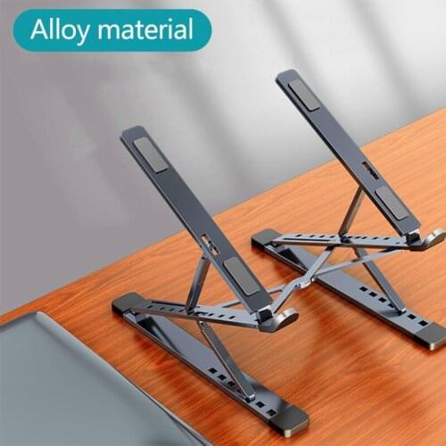 Adjustable Laptop Stand Aluminium Notebook Holder Cooler for 11-17 inch Desktop MacBook Laptop Notebook Silver/Gray