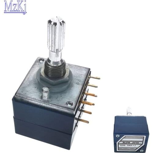 5PCS RK27 8PIN Hot New Japan ALPS RK271 50K 100K Flower 25MM 50KAX2 100KAX2 Dual-unit Rotary Potentiometer For RH2702