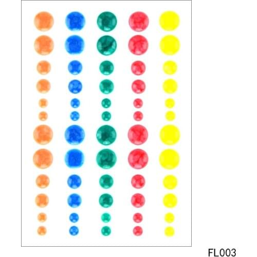 Zhuoang Sugar Sprinkles Self-adhesive Enamel Dots Resin Sticker for Scrapbooking/ DIY Crafts/ Card Making Decoration FL-011