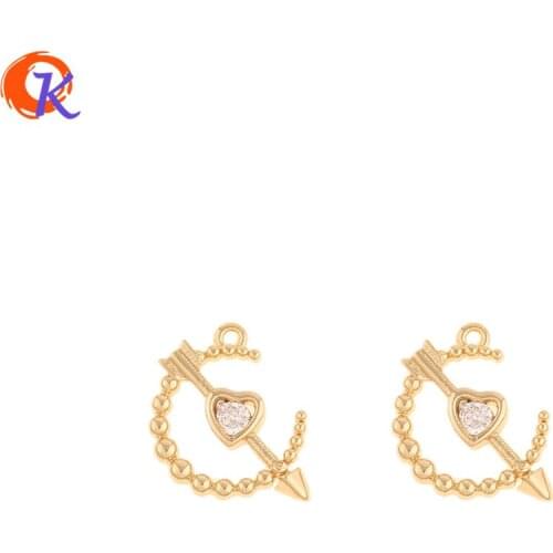 Cordial Design 30Pcs 9*11MM Jewelry Accessories/Hand Made/Pendant/Genuine Gold Plating/DIY Making/CZ Charms/Earring Findings