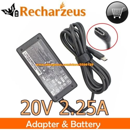 Sunshine Chinony ADLX45UDCK2A 01FR032 A18-045N1A 45W Power Supply Type C For CHROMEBOOK SPIN 11 R751T-C4XP R 13 2-EN-1 CB CB514