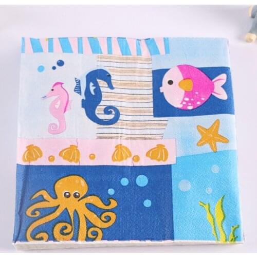 Nautical ocean wedding Color Napkin Paper 100% Virgin Wooden napkins bridal shower decorations free shipping