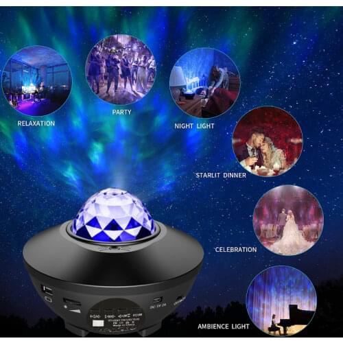 Galaxy Projector LED Night Lights Light Bluetooth USB Music Player LED Neon Night Light Starry Sky Projection Lamp Birthday