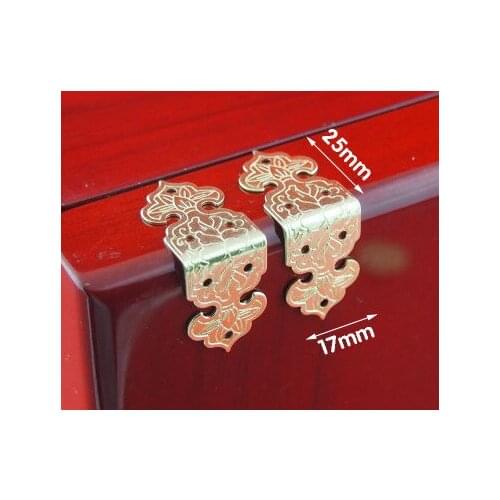 Chinese antique copper wrapping angle corner furniture accessories table angle 2.5cm camphorwood box