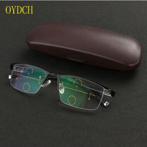 High-grade mens reading glasses with near-far dual-purpose progressive multi-focus sun-discolored dual-light reading glasses