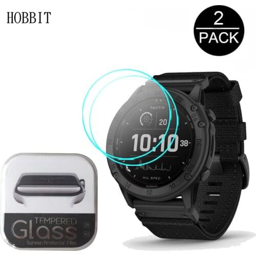 2PCS 2.5D Tempered Glass For Garmin Tactix Delta Solar Watch Screen Protector Film HD Clear 9H Anti-Scratch Water-proof Glass