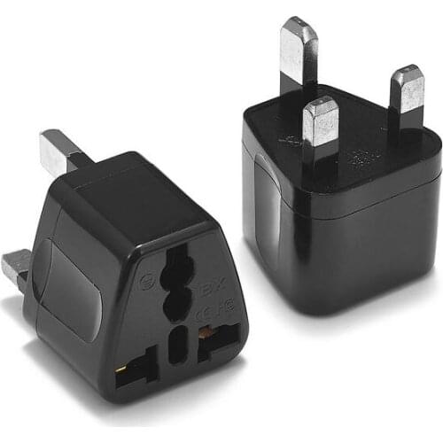 100pcs Universal UK British Plug Adapter Swiss Brazil Japan US AU EU To UK Travel Adapter Power Charger Socket High Quality