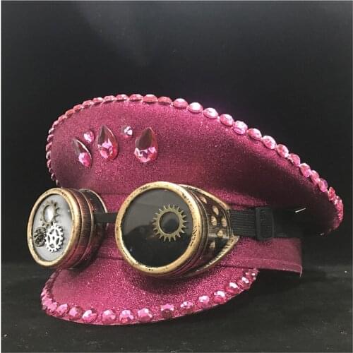 2019 Authentic Pink Police Hat With Gear Classes For Women Performance Military Hat Captain Hat
