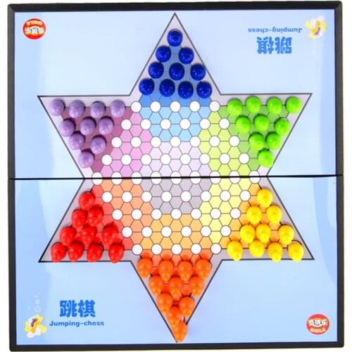 28.5x28.5cm Foldable Plastic Chinese Checkers Travel Game Toy Party Favors