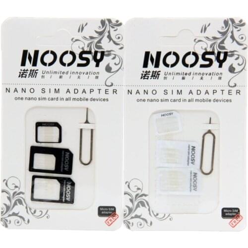 4 in1 Nano Micro SIM Card Adapter with Eject Pin Retail Package for iPhone Samsung LG Huawei Xiaomi HTC Mobile Phones