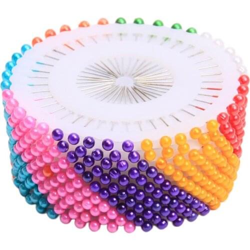 480 PCs Cross Stitch Pin Round Head Dressmaking Wedding Faux Pearl Sewing Pins Decorating Craft Tailor Clothing Needles