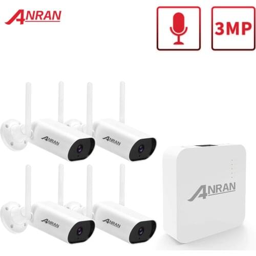 ANRAN CCTV Video Camera Kit 4CH Mini NVR 3MP Wireless Security Camera Kit Night Vision Outdoor Wifi Surveillance Camera System