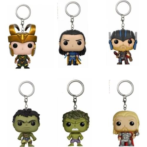 POP Super hero Thor hulk Thanos Loki Superman Arrow Aquaman KeyChain Accessories figures model toy gifts Collection