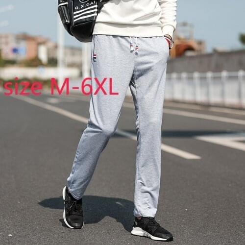 New Large Autumn Pants Men Trousers Loose Summer Straight Tube Thin Fashion Casual Pencil Pants Full Length Plus Size M-5XL 6XL
