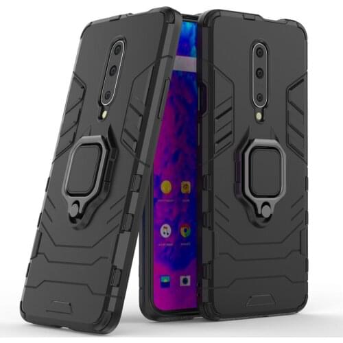 For Oneplus 7 Pro Case Cover Silicone TPU and Hard PC Ultra Luxury Armor Shockproof Metal Ring Holder Case for Oneplus 7 Pro