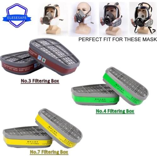 2pcs/Set Respirator Filtering Cartridge Replace Filter Box 5N11 501 For 6200/6800/7502 Painting Pesticide Spraying Work Safety