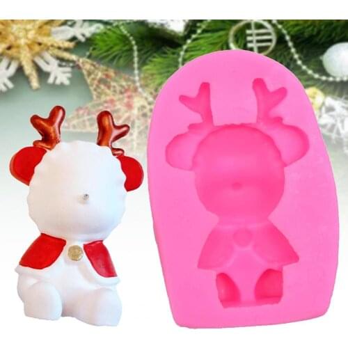 Elk Shape Christmas Cake Mold High Temperature Resistant Silicone Candy Making Baking Mold Cake Decorating Tool Dropshipping