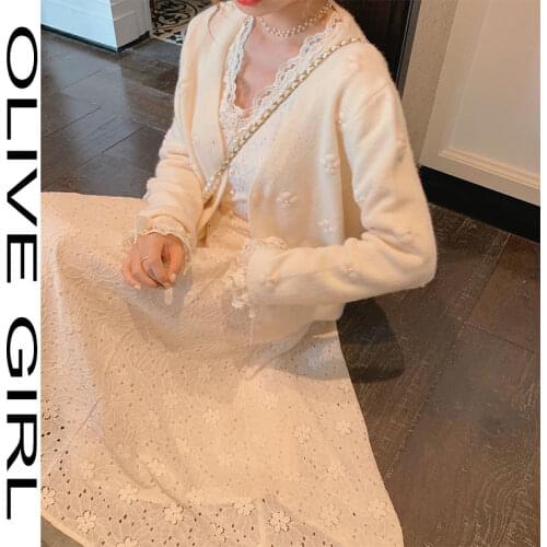 French Lace Party Designer Midi Dress Elegant Floral Dress Women Female Casual French Korean Dress 2021 Spring Womens Clothing