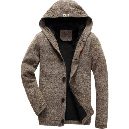 Ropa De Hombre Mens Wool Cardigan Spring Autumn Solid Hoodie Fashion Sweaters Knitted Cotton Casual Male Jackets