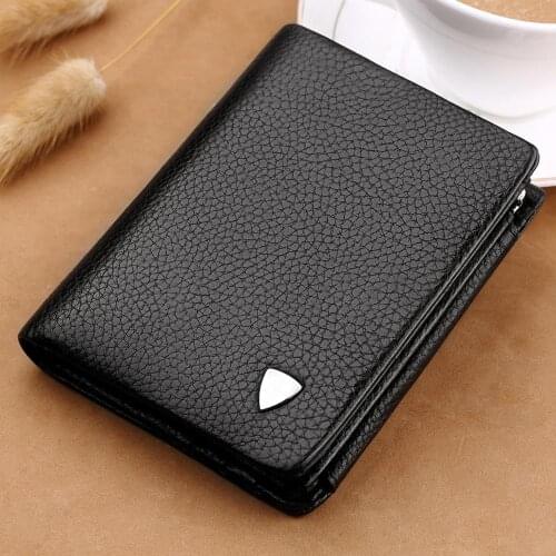 WilliamPOLO luxury brand Wallets Men Genuine Leather Trifold Card Holder Purse Clutch Wallet Men Leather Coin Pocket Coin Purse