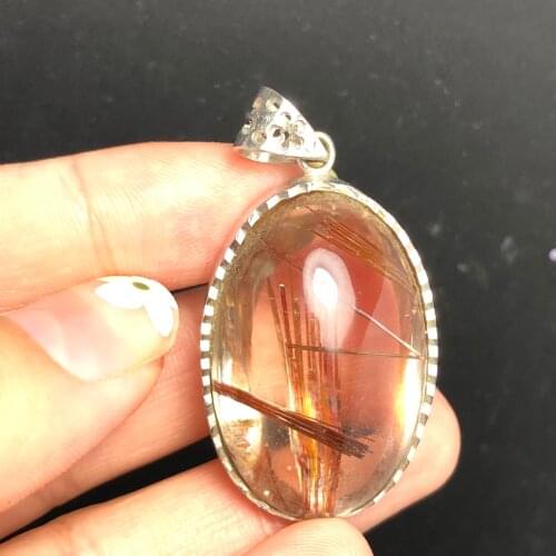 Natural hair crystal pendant, super large water droplet shape
