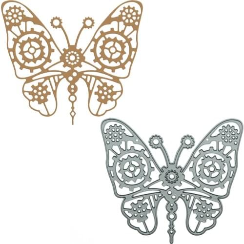 Steampunk Gear Butterfly Pattern Metal Cutting Dies Scrapbooking DIY Photo Album Clipart Decorating Paper Cutter Die Mold