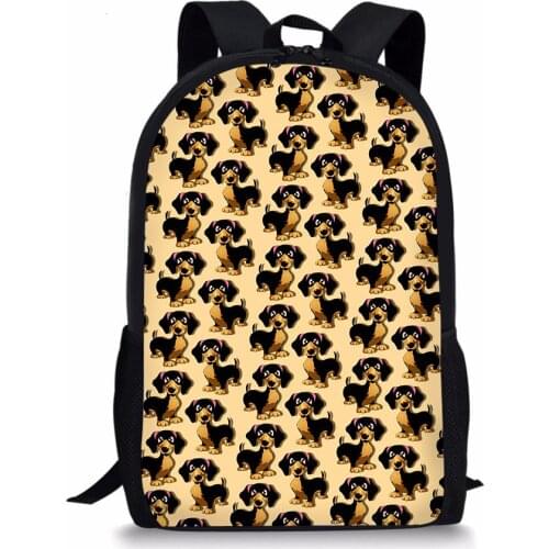 Cute Dachshund Dog Printing Middle School Bags Backpack Schoolbag For Girls Boys Big Capacity Satchel Book Mochila Escolar 2021