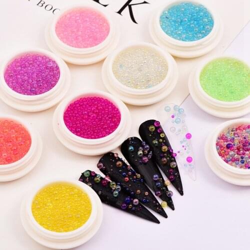 12g/Pack 0.4-3mm Mini Bubble Ball Beads Tiny Glass Bead For Silicone Mold UV Resin Epoxy Filler Resin Filling DIY Nail Art Decor