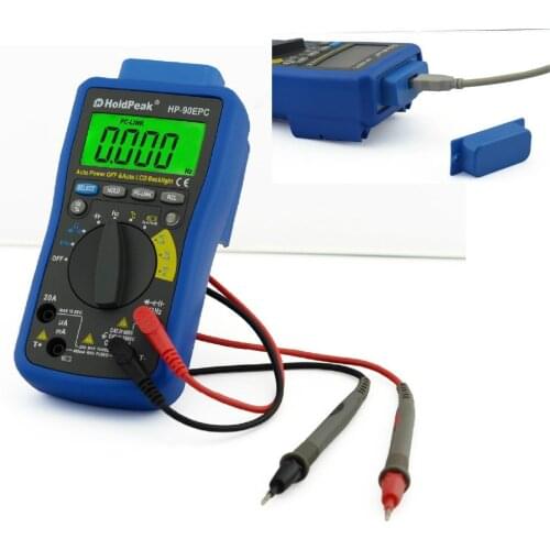 Multifunctional Multimeter HoldPeak HP-90EPC Multimetro Digital USB AC/DC Voltage Current C/F Temperature Tester DMM Support PC