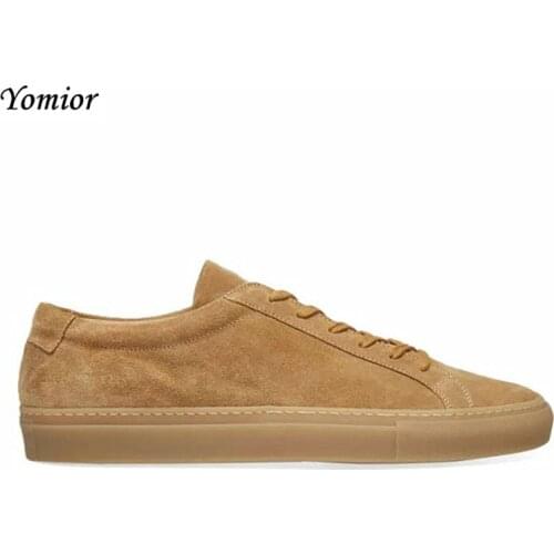 Yomior Handmade Quality Cow Leather Men Casual Shoes Flats Breathable Loafers Vintage British Big Size Luxury Dress Sneakers