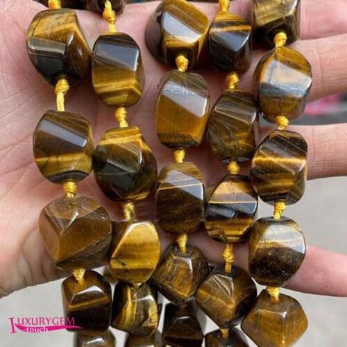 Natural Yellow Tiger Eye Stone Spacer Loose Beads High Quality 15x20mm Smooth Twisted Shape DIY Gem Jewelry Making a3727