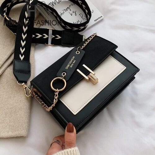 2021 New Mini Handbags Women Fashion ins Ultra Fire Retro Wide Shoulder Strap Messenger Bag Purse Simple Style Crossbody Bags
