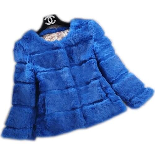 New Free Shipping Real Genuine Natural Rabbit Fur coat Female Women Fur jacket Short Design Waistcoat Low big size Fad winter