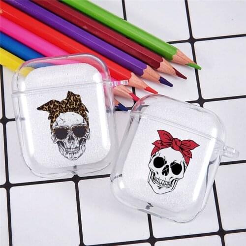New Skull Deer Camouflage Burlap Turban Earphone Case for Airpods 1 2 Wireless Headphone Cover Soft TPU Clear Charging Box Cover