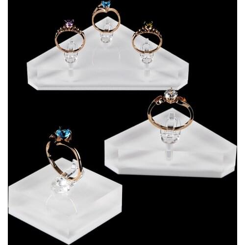 Acrylic ring holder jewelry stand for rings jewellery exhibitor case couple ring display juwellery pandora ring organizer tray