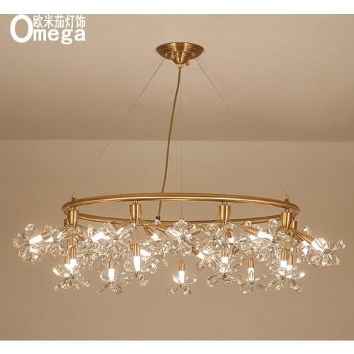 Postmodern light luxury garland chandelier living room dining room bedroom glass chandelier project hotel stairwell chandelier
