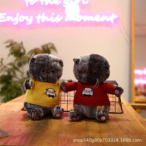 Factory Direct Sales Cute Dressed Cat Doll Internet Celebrity Simulation Plush Toys Doll Sweater Cat Pet Plush Toy