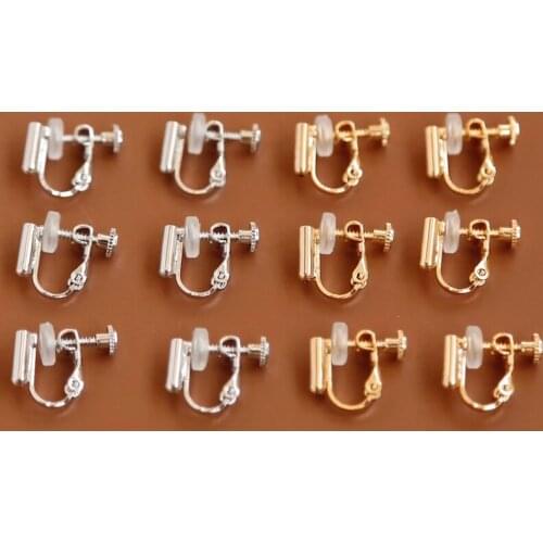 Earring ear clip converter with anti-pain pad, real gold plated and color-preserving material diy earring accessories