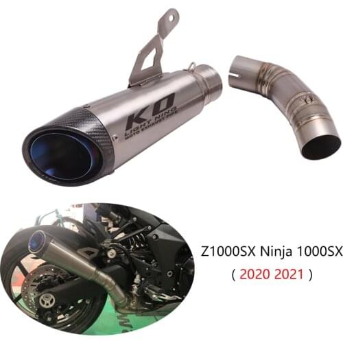 For 2020 2021 Z1000SX Ninja 1000SX Slip-on Exhaust Set Motorcycle Titanium Mid Tube Slip On 51mm Muffler Escape Reserve Catalyst