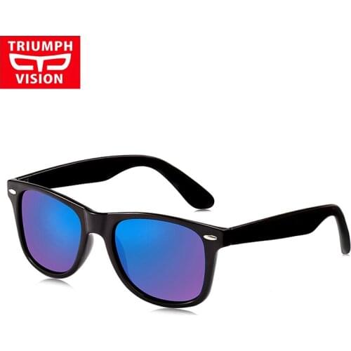 TRIUMPH Polarized Black Sunglasses Men Summer UV400 Sun Glasses For Men Travel Eyewear Fashion Oculos Male Silver Mirror Shades