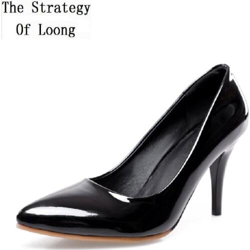 2020 New Arrival Patent Leather Thin High Heel Pointed Toe Summer Women Fashion Sexy Sandals Shoes Plus Size 32-48 SXQ0618