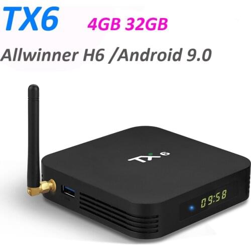 5pcs TX6 Smart Android 9.0 TV BOX 4G 32G Allwinner H6 Quad core 2.4G+5G Dual Wifi BT 4.1 Set Top Box 4K HD Media Player