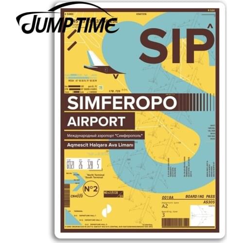 Jump Time for SIP Simferopo Airport Vinyl Stickers Crimea Fun Travel Sticker Truck Window Bumper Decal Waterproof Accessories