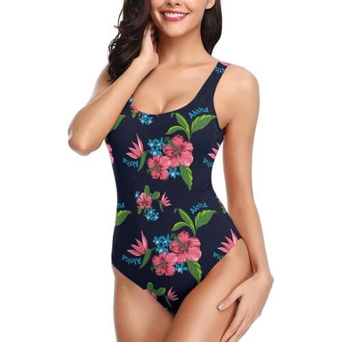 Woman Swimsuit Hawai Hibiscus Print Bikini Bubble Hot Spring Swimwear Sexy Resort Style Flower Fashion Beach Bathing Suit