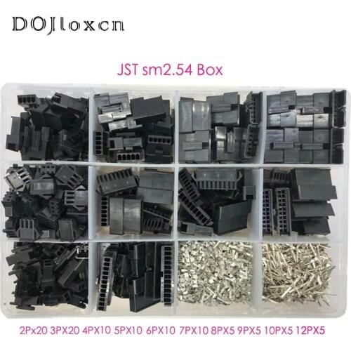 1230 Pcs SM2.54 Kits 2 3 4 5 6 7 8 9 10 12 Pin 2.54mm Pitch Female Male Header Cable Black Connector JST SM2.54 Free Shipping
