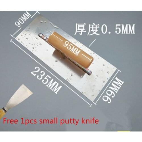 1pc 235*90/99*0.5mm Wooden Handle Builders Masons Plastering Bucket Trowel Tool
