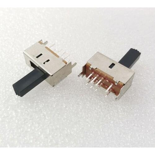 100pcs Micro mini Sliding On-off Slide Switch 8pin 2P3T Toggle Power Switch Control DIY Electronic Parts Handle Length 15MM