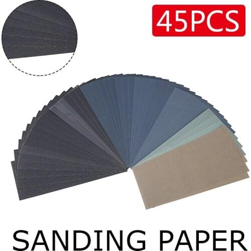 150-5000 Grit Assortment Abrasive Paper 45Pcs Wet Dry Sandpaper Sheets For Wood Metal Polishing Automotive Sanding