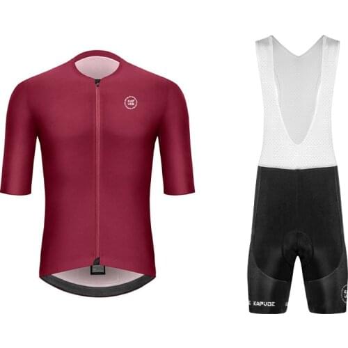 2021 Red Cycling Jersey Sets Pad Bib Short Summer Men Short Sleeve Bicycle Clothing MTB Quick-dry Bike Waer Cycling Clothing